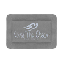 Load image into Gallery viewer, Loves The Ocean Grey Lightblue Dog Bed 54" x 37"