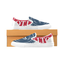 Load image into Gallery viewer, Loves The Ocean Navy Red Slip- On Canvas Shoes