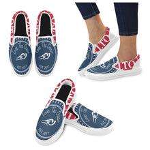 Load image into Gallery viewer, Loves The Ocean Navy Red Slip- On Canvas Shoes