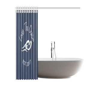 Loves The Ocean Navy Shower Curtain 60"x72"