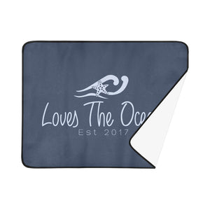 Loves The Ocean Navy Lightblue Beach Mats 78"x 60"