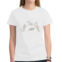 Load image into Gallery viewer, Loves The Ocean White Brown Short Sleeve T-Shirt