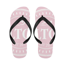 Load image into Gallery viewer, Loves The Ocean Unisex Rose White Flip Flops