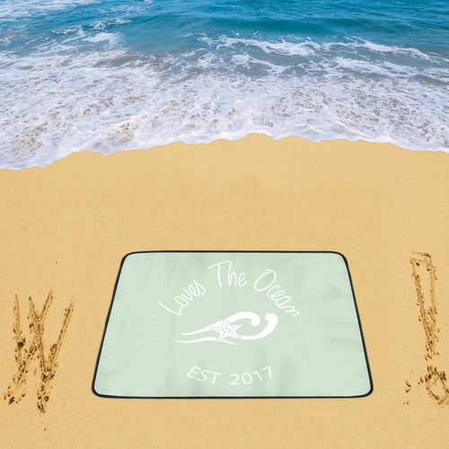 Loves The Ocean MintWhite Beach Mats 78