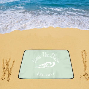 Loves The Ocean MintWhite Beach Mats 78"x 60"