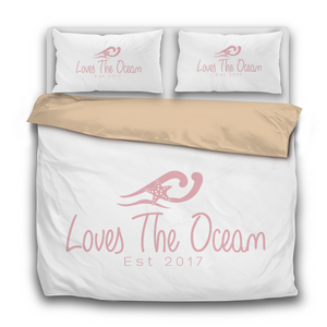 Loves The Ocean Rose Duvet Cover 3 Pcs Bedding Sets