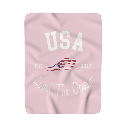 Loves The Ocean USA Limited Edition Sherpa Fleece Blanket