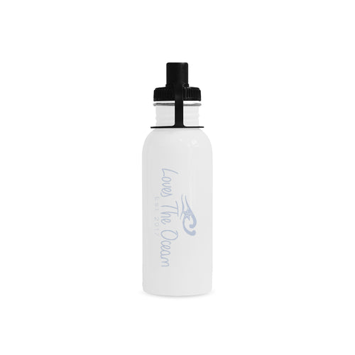 Loves The Ocean White Lightblue Sports Bottle (22 Oz)