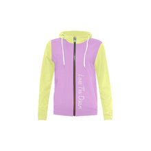 Load image into Gallery viewer, Loves The Ocean Yellow Lilac Youth All Over Print Full Zip Hoodie