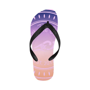 Loves The Ocean Multi Lilac Flip Flops Unisex