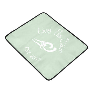 Loves The Ocean MintWhite Beach Mats 78"x 60"