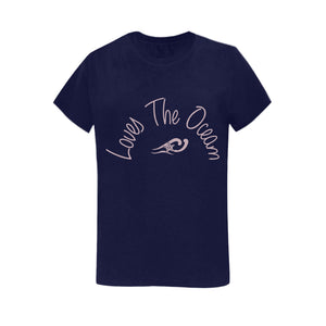 Loves The Ocean Navy Rose T-Shirt