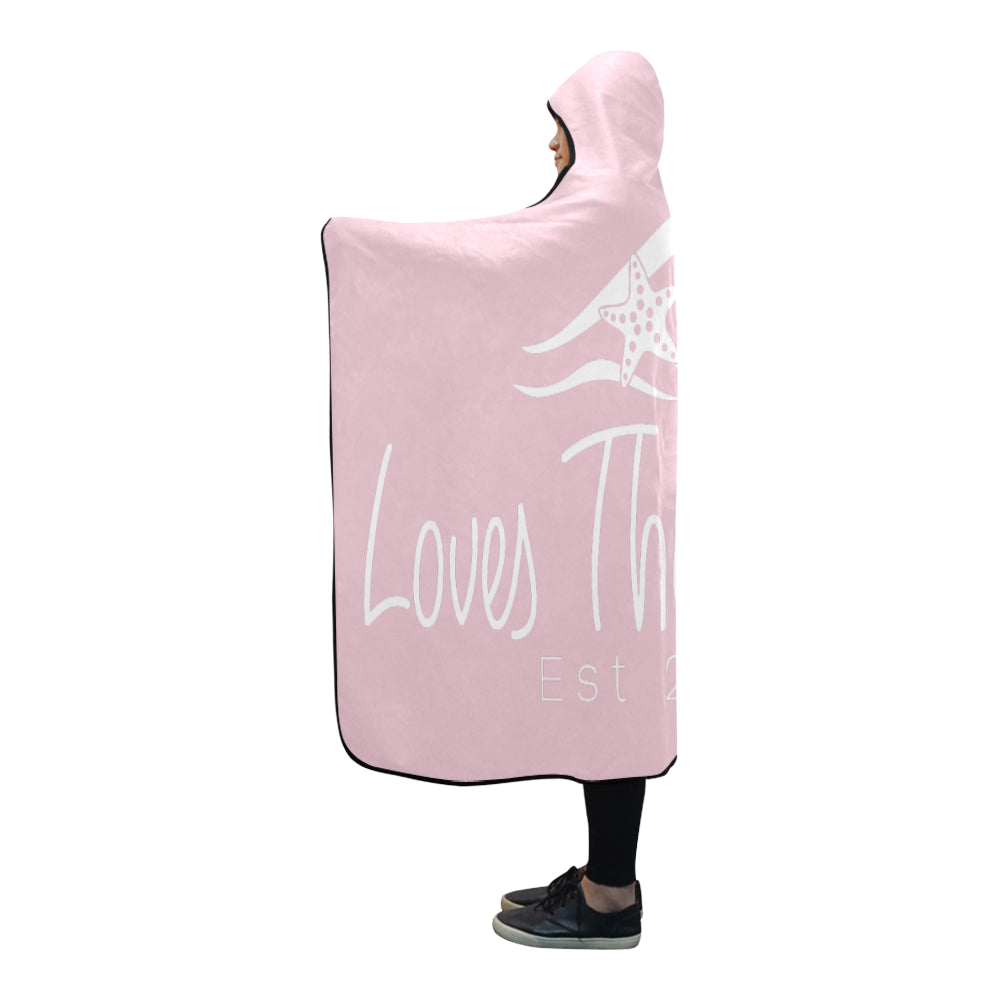 Loves The Ocean Huge Towel Rose White Hooded Blanket 80