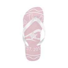 Load image into Gallery viewer, Loves The Ocean Unisex Rose White Flip Flops