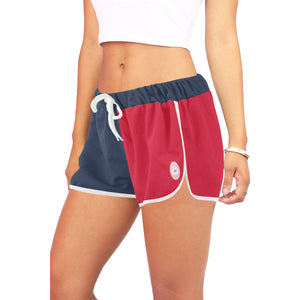 Loves The Ocean Navy Red All Over Print Casual Shorts