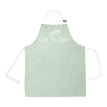 Load image into Gallery viewer, Loves The Ocean Mint White All Over Print Adjustable Apron