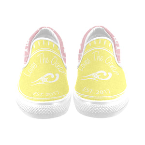 Loves The Ocean Yellow Rose Slip-on Canvas Shoes