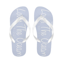 Load image into Gallery viewer, Loves The Ocean Navy White Flip Flops