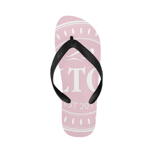 Loves The Ocean Unisex Rose White Flip Flops