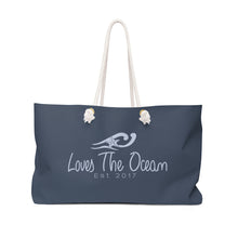 Load image into Gallery viewer, Loves The Ocean Navy Beach Bag