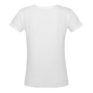 Loves The Ocean White Grey V-Neck T-shirt