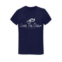 Load image into Gallery viewer, Loves The Ocean Navy White T-Shirt