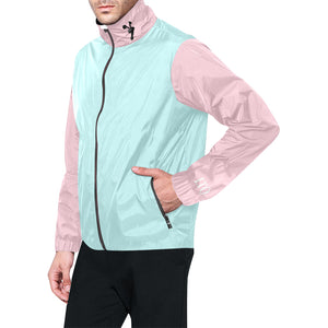 LTO Men All Over Print Mint Pink Hooded Windbreaker