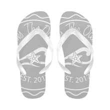 Load image into Gallery viewer, Loves The Ocean Unisex Grey White Flip Flops