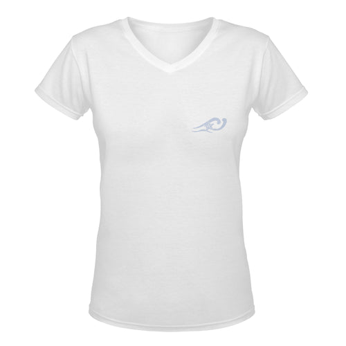 Loves The Ocean White Lightblue  V-Neck T- Shirt