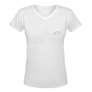 Loves The Ocean White Lightblue  V-Neck T- Shirt