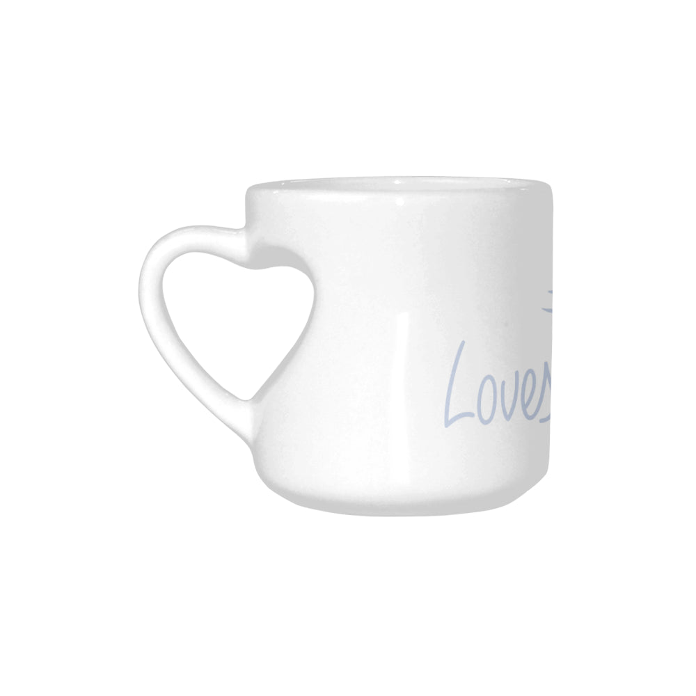 Loves The Ocean White Lightblue Heart-Shaped Mug (10.3 OZ)