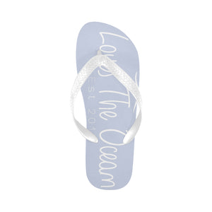 Loves The Ocean Navy White Flip Flops