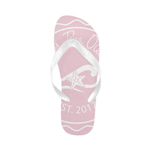 Load image into Gallery viewer, Loves The Ocean Unisex Rose White Flip Flops