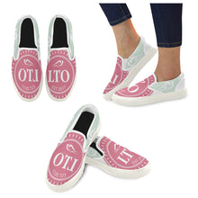 Load image into Gallery viewer, Loves The Ocean Pink Mint Slip on Canvas Kids Shoes