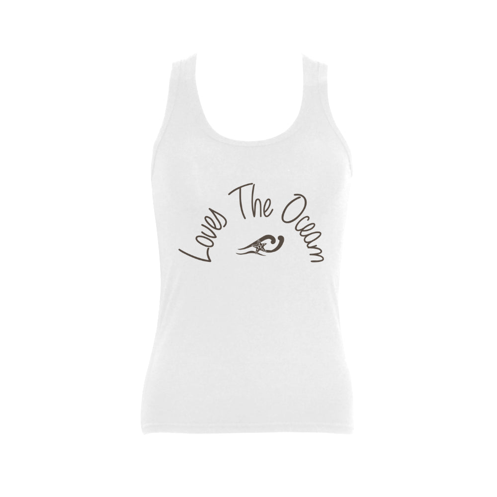 Loves The Ocean White DarkGrey Tank Top