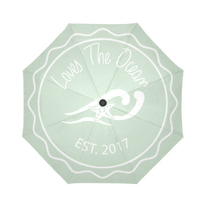 Loves The Ocean Mint Automatic Foldable Umbrella