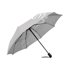 Loves The Ocean Grey White Automatic Foldable Umbrella