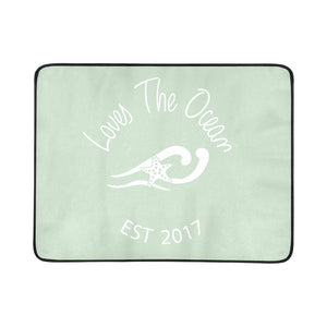 Loves The Ocean MintWhite Beach Mats 78"x 60"