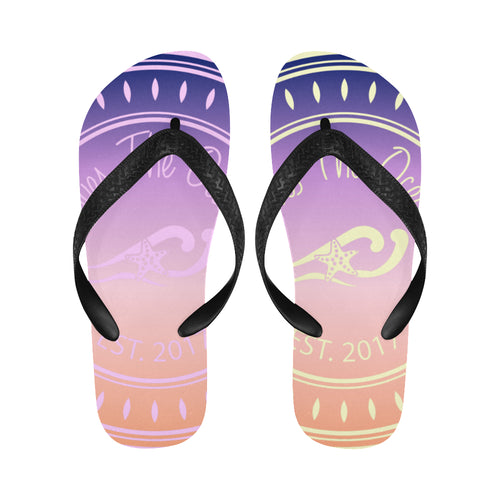 Loves The Ocean Multi Lilac Flip Flops Unisex