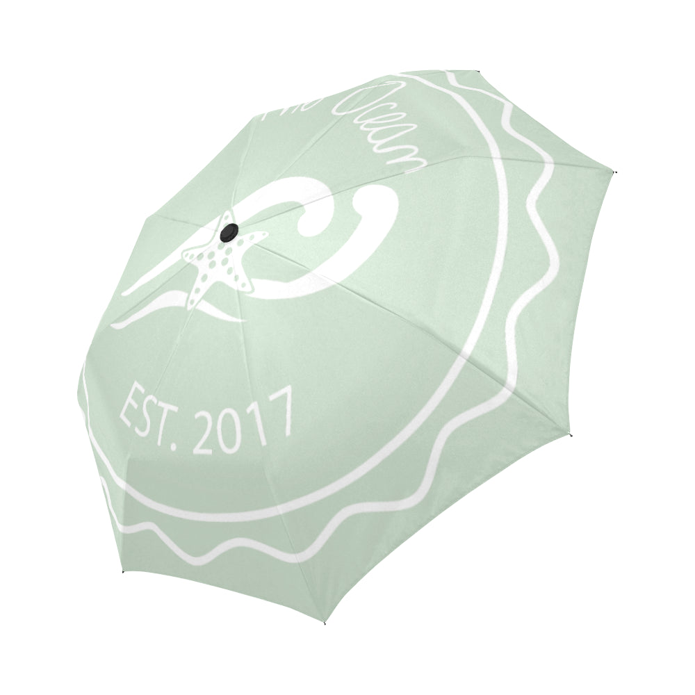 Loves The Ocean Mint Automatic Foldable Umbrella