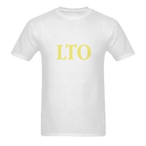 LTO Men White Yellow Cotton T-Shirt