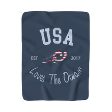 Load image into Gallery viewer, Loves The Ocean USA Limited Edition Sherpa Fleece Blanket