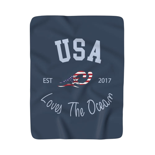 Loves The Ocean USA Limited Edition Sherpa Fleece Blanket