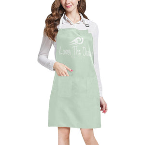 Loves The Ocean Mint White All Over Print Adjustable Apron