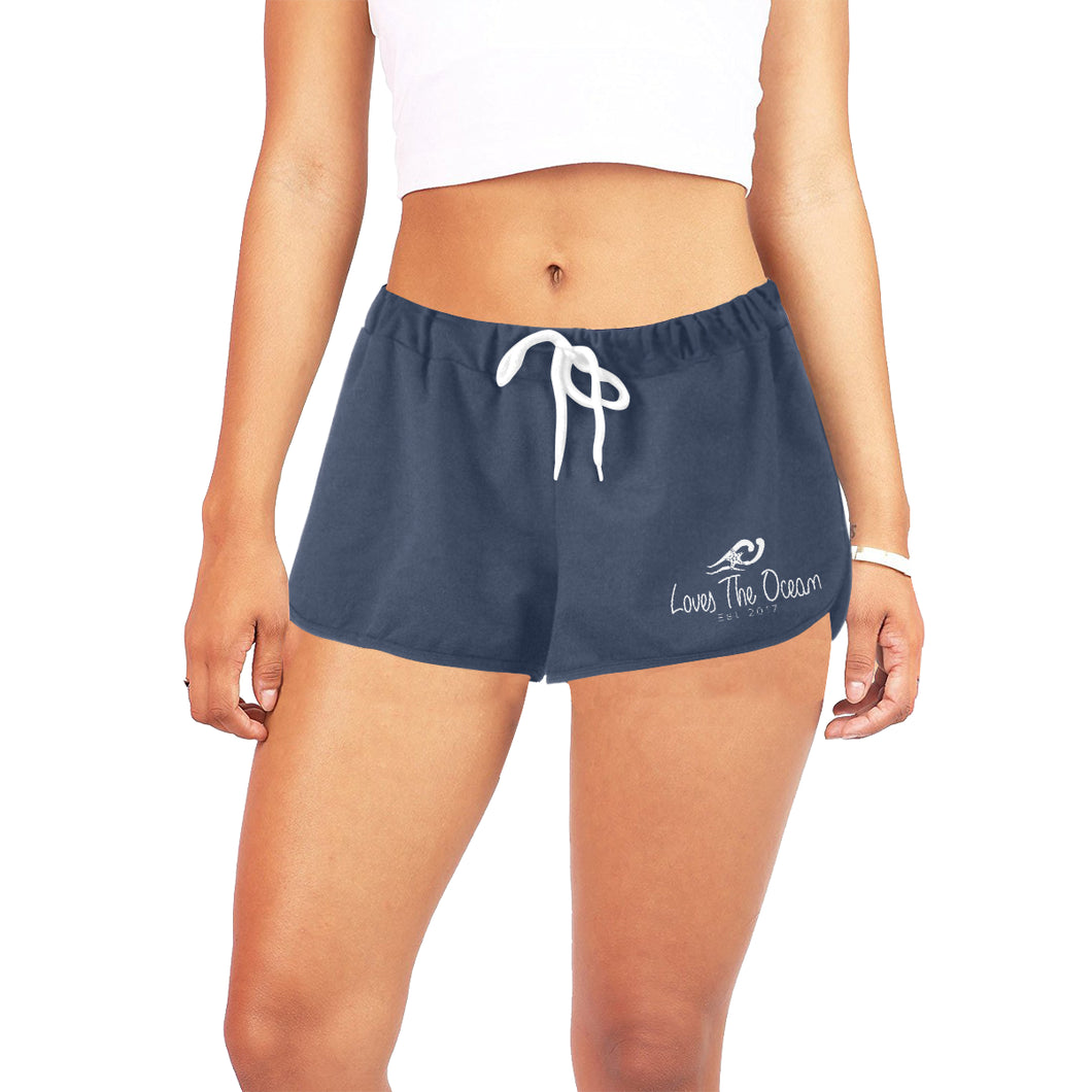 Loves The Ocean Navy All Over Print Casual Shorts