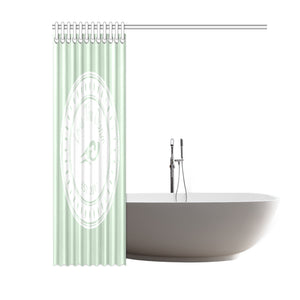 Loves The Ocean Mint White Shower Curtain 60"x72"