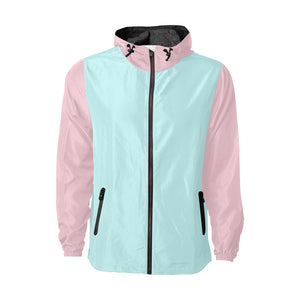 LTO Men All Over Print Mint Pink Hooded Windbreaker