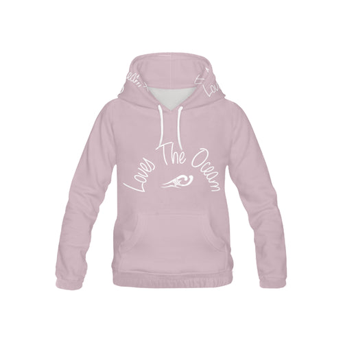 Loves The Ocean Rose White Youth All Over Print Hoodie