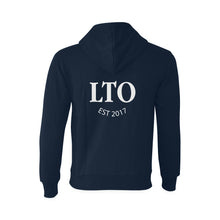 Load image into Gallery viewer, LTO Men Navy White Hooded Sweatshirt