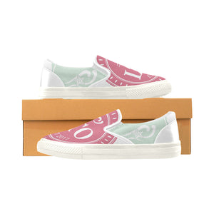 Loves The Ocean Pink Mint Slip on Canvas Kids Shoes